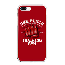 Чехол для iPhone 7Plus/8 Plus матовый с принтом One Punch Gym , Силикон | Область печати: задняя сторона чехла, без боковых панелей | Тематика изображения на принте: boxing | combat | fight | fighter | kickboxing | muay thai | wrestling | боец | бой | бокс | боксер | драка | кикбоксинг | май тай