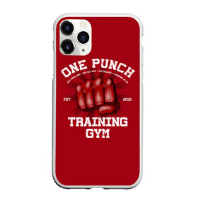 Чехол для iPhone 11 Pro Max матовый с принтом One Punch Gym , Силикон |  | boxing | combat | fight | fighter | kickboxing | muay thai | wrestling | боец | бой | бокс | боксер | драка | кикбоксинг | май тай