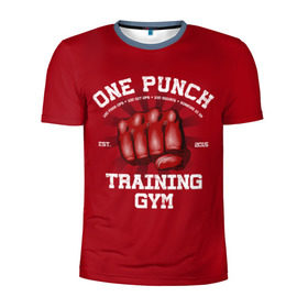 Мужская футболка 3D спортивная с принтом One Punch Gym , 100% полиэстер с улучшенными характеристиками | приталенный силуэт, круглая горловина, широкие плечи, сужается к линии бедра | boxing | combat | fight | fighter | kickboxing | muay thai | wrestling | боец | бой | бокс | боксер | драка | кикбоксинг | май тай