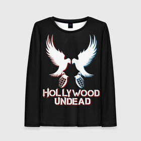 Женский лонгслив 3D с принтом Hollywood Undead , 100% полиэстер | длинные рукава, круглый вырез горловины, полуприлегающий силуэт | hollywood undead