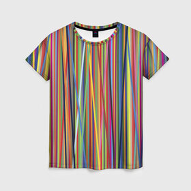 Женская футболка 3D с принтом Тест принтера , 100% полиэфир ( синтетическое хлопкоподобное полотно) | прямой крой, круглый вырез горловины, длина до линии бедер | полоски | цвета