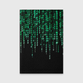 Обложка для паспорта матовая кожа с принтом Матрица , натуральная матовая кожа | размер 19,3 х 13,7 см; прозрачные пластиковые крепления | background | black | green | matrix | movie | numbers | зеленые | матрица | фильм | фон | цифры | черный