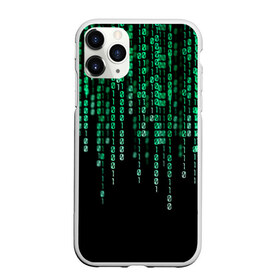 Чехол для iPhone 11 Pro Max матовый с принтом Матрица , Силикон |  | background | black | green | matrix | movie | numbers | зеленые | матрица | фильм | фон | цифры | черный