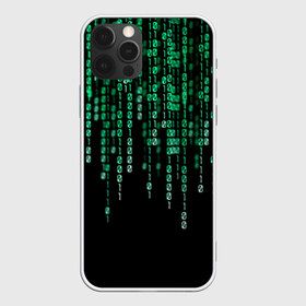 Чехол для iPhone 12 Pro Max с принтом Матрица , Силикон |  | background | black | green | matrix | movie | numbers | зеленые | матрица | фильм | фон | цифры | черный