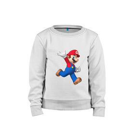 Детский свитшот хлопок с принтом Super Mario , 100% хлопок | круглый вырез горловины, эластичные манжеты, пояс и воротник | nintendo | марио | нинтендо