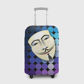 Чехол для чемодана 3D с принтом Анонимус , 86% полиэфир, 14% спандекс | двустороннее нанесение принта, прорези для ручек и колес | anonymous | www | интернет | маска | свобода | хакер