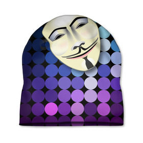 Шапка 3D с принтом Анонимус , 100% полиэстер | универсальный размер, печать по всей поверхности изделия | anonymous | www | интернет | маска | свобода | хакер
