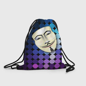 Рюкзак-мешок 3D с принтом Анонимус , 100% полиэстер | плотность ткани — 200 г/м2, размер — 35 х 45 см; лямки — толстые шнурки, застежка на шнуровке, без карманов и подкладки | anonymous | www | интернет | маска | свобода | хакер