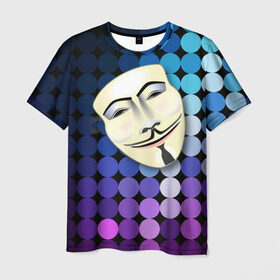 Мужская футболка 3D с принтом Анонимус , 100% полиэфир | прямой крой, круглый вырез горловины, длина до линии бедер | anonymous | www | интернет | маска | свобода | хакер