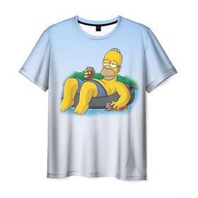 Мужская футболка 3D с принтом симпсоны , 100% полиэфир | прямой крой, круглый вырез горловины, длина до линии бедер | Тематика изображения на принте: homer | simpsons | гомер | симпсоны