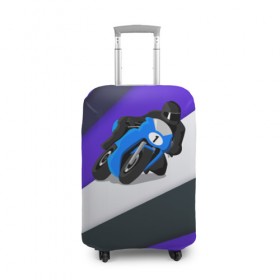Чехол для чемодана 3D с принтом Sportsbike , 86% полиэфир, 14% спандекс | двустороннее нанесение принта, прорези для ручек и колес | байк | байкер. гонщик | гонки | мотоцикл | спорт | спортбайк | трасса