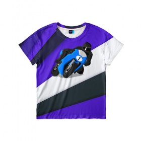 Детская футболка 3D с принтом Sportsbike , 100% гипоаллергенный полиэфир | прямой крой, круглый вырез горловины, длина до линии бедер, чуть спущенное плечо, ткань немного тянется | байк | байкер. гонщик | гонки | мотоцикл | спорт | спортбайк | трасса