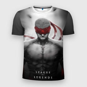 Мужская футболка 3D спортивная с принтом Ли Син , 100% полиэстер с улучшенными характеристиками | приталенный силуэт, круглая горловина, широкие плечи, сужается к линии бедра | league of legends | lee sin | lol | ли син | лига легенд | лол