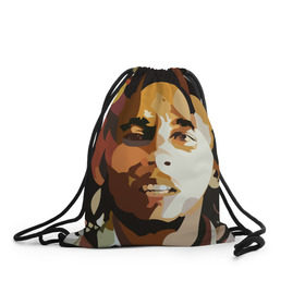 Рюкзак-мешок 3D с принтом Боб Марли , 100% полиэстер | плотность ткани — 200 г/м2, размер — 35 х 45 см; лямки — толстые шнурки, застежка на шнуровке, без карманов и подкладки | Тематика изображения на принте: bob marley | composer | guitarist | jamaica | jamaican musician | reggae | singer | музыкант | регги