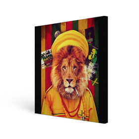Холст квадратный с принтом Ямайка лев , 100% ПВХ |  | jamaica | lion