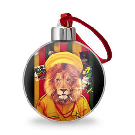 Ёлочный шар с принтом Ямайка лев , Пластик | Диаметр: 77 мм | jamaica | lion