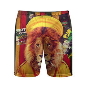 Мужские шорты 3D спортивные с принтом Ямайка лев ,  |  | Тематика изображения на принте: jamaica | lion