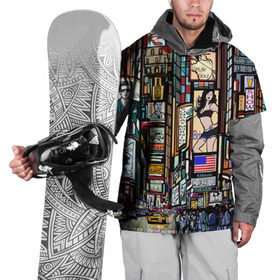 Накидка на куртку 3D с принтом Нью-Йорк Сити , 100% полиэстер |  | арт | веселые | интересные | популярное | узор