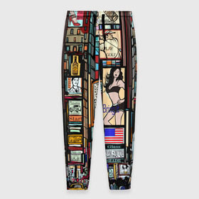 Мужские брюки 3D с принтом Нью-Йорк Сити , 100% полиэстер | манжеты по низу, эластичный пояс регулируется шнурком, по бокам два кармана без застежек, внутренняя часть кармана из мелкой сетки | Тематика изображения на принте: арт | веселые | интересные | популярное | узор
