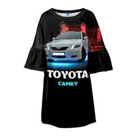 Детское платье 3D с принтом Toyota Camry , 100% полиэстер | прямой силуэт, чуть расширенный к низу. Круглая горловина, на рукавах — воланы | camry | toyota | авто. автомобиль | камри | машина | тачка | тойота
