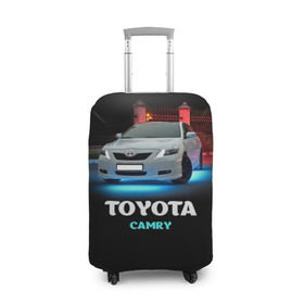 Чехол для чемодана 3D с принтом Toyota Camry , 86% полиэфир, 14% спандекс | двустороннее нанесение принта, прорези для ручек и колес | camry | toyota | авто. автомобиль | камри | машина | тачка | тойота