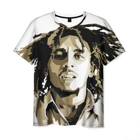 Мужская футболка 3D с принтом Ямайка, Боб Марли , 100% полиэфир | прямой крой, круглый вырез горловины, длина до линии бедер | Тематика изображения на принте: bob marley | reggae