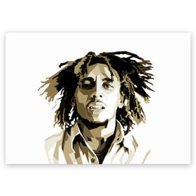 Поздравительная открытка с принтом Ямайка, Боб Марли , 100% бумага | плотность бумаги 280 г/м2, матовая, на обратной стороне линовка и место для марки
 | bob marley | reggae