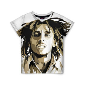 Детская футболка 3D с принтом Ямайка, Боб Марли , 100% гипоаллергенный полиэфир | прямой крой, круглый вырез горловины, длина до линии бедер, чуть спущенное плечо, ткань немного тянется | bob marley | reggae
