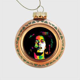 Стеклянный ёлочный шар с принтом Ямайка, Боб Марли , Стекло | Диаметр: 80 мм | reggae | регги