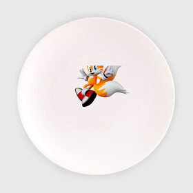 Тарелка с принтом Лисенок Тейлз , фарфор | диаметр - 210 мм
диаметр для нанесения принта - 120 мм | майлз «тейлз» прауэр