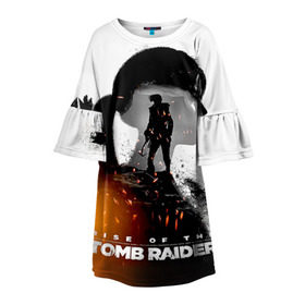 Детское платье 3D с принтом Rise of the Tomb Raider 1 , 100% полиэстер | прямой силуэт, чуть расширенный к низу. Круглая горловина, на рукавах — воланы | rise of the tomb raider | tomb raider | восхождение расхитительницы гробниц | расхитительница гробниц