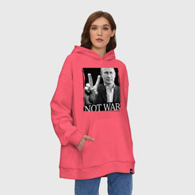 Худи SuperOversize хлопок с принтом Make love not war , 70% хлопок, 30% полиэстер, мягкий начес внутри | карман-кенгуру, эластичная резинка на манжетах и по нижней кромке, двухслойный капюшон
 | 