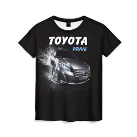 Женская футболка 3D с принтом Toyota Drive , 100% полиэфир ( синтетическое хлопкоподобное полотно) | прямой крой, круглый вырез горловины, длина до линии бедер | crown | toyota | авто | автомобиль | краун | машина | тачка | тойота