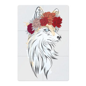 Магнитный плакат 2Х3 с принтом Лиса , Полимерный материал с магнитным слоем | 6 деталей размером 9*9 см | fox | животные | лиса | лисичка | лисы | осень | рыжая | фыр фыр | цветы