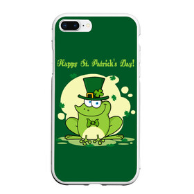 Чехол для iPhone 7Plus/8 Plus матовый с принтом Ирландия , Силикон | Область печати: задняя сторона чехла, без боковых панелей | clover | frog | green | happy st. patricks day | ireland | irish | moon | день святого патрика | зелёная | ирландец | ирландия | клевер | луна | лягушка | счастливый | шляпа