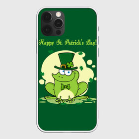 Чехол для iPhone 12 Pro Max с принтом Ирландия , Силикон |  | Тематика изображения на принте: clover | frog | green | happy st. patricks day | ireland | irish | moon | день святого патрика | зелёная | ирландец | ирландия | клевер | луна | лягушка | счастливый | шляпа