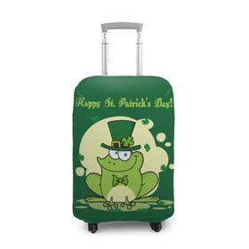 Чехол для чемодана 3D с принтом Ирландия , 86% полиэфир, 14% спандекс | двустороннее нанесение принта, прорези для ручек и колес | Тематика изображения на принте: clover | frog | green | happy st. patricks day | ireland | irish | moon | день святого патрика | зелёная | ирландец | ирландия | клевер | луна | лягушка | счастливый | шляпа
