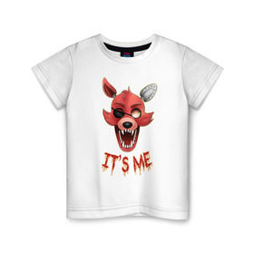 Детская футболка хлопок с принтом Foxy , 100% хлопок | круглый вырез горловины, полуприлегающий силуэт, длина до линии бедер | five nights at freddys | foxy
