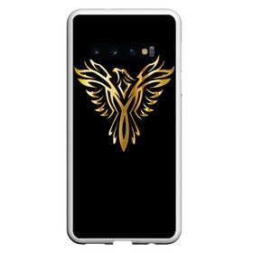 Чехол для Samsung Galaxy S10 с принтом Gold Phoenix , Силикон | Область печати: задняя сторона чехла, без боковых панелей | злато | золото | клюв | крылья | металл | орёл | птица | феникс