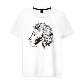 Мужская футболка хлопок с принтом Пушкин , 100% хлопок | прямой крой, круглый вырез горловины, длина до линии бедер, слегка спущенное плечо. | автопортрет | литература | поэт | пушкин | сказка | словесность | стихи