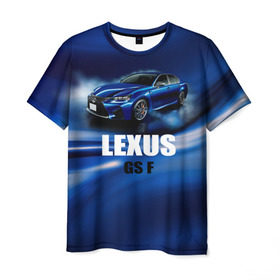 Мужская футболка 3D с принтом Lexus GS F , 100% полиэфир | прямой крой, круглый вырез горловины, длина до линии бедер | gs f | lexus | авто | автомобиль | лексус | машина | спорткар | тачка