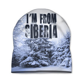 Шапка 3D с принтом Я из Сибири , 100% полиэстер | универсальный размер, печать по всей поверхности изделия | siberia | зима | россия | сибирь | снег | холод
