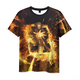 Мужская футболка 3D с принтом The Witcher , 100% полиэфир | прямой крой, круглый вырез горловины, длина до линии бедер | witcher | ведьмак | геральт