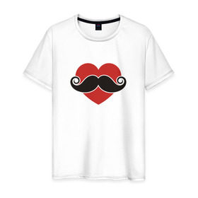 Мужская футболка хлопок с принтом Носи усы! Wear mustache! , 100% хлопок | прямой крой, круглый вырез горловины, длина до линии бедер, слегка спущенное плечо. | beard | movember | mustache | борода | усабрь | усы