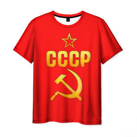 Мужская футболка 3D с принтом СССР , 100% полиэфир | прямой крой, круглый вырез горловины, длина до линии бедер | Тематика изображения на принте: 9 мая | день победы | победа | праздник | россия | ссср