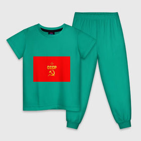 Детская пижама хлопок с принтом СССР , 100% хлопок |  брюки и футболка прямого кроя, без карманов, на брюках мягкая резинка на поясе и по низу штанин
 | 9 мая | день победы | победа | праздник | россия | ссср