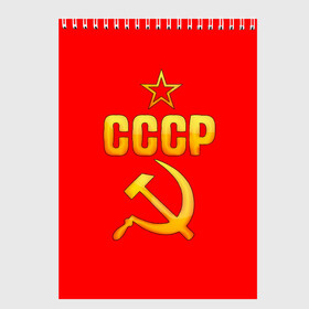Скетчбук с принтом СССР , 100% бумага
 | 48 листов, плотность листов — 100 г/м2, плотность картонной обложки — 250 г/м2. Листы скреплены сверху удобной пружинной спиралью | 9 мая | день победы | победа | праздник | россия | ссср