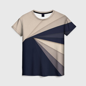Женская футболка 3D с принтом Абстракция 11 , 100% полиэфир ( синтетическое хлопкоподобное полотно) | прямой крой, круглый вырез горловины, длина до линии бедер | геометрия | линии | оптические иллюзии | орнамент | полосы | узор | цвет