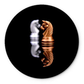Коврик круглый с принтом Ход конём , резина и полиэстер | круглая форма, изображение наносится на всю лицевую часть | 64 | chess | игра | конь | спорт | фигура | шахматы