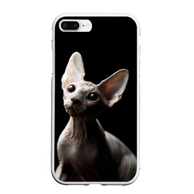 Чехол для iPhone 7Plus/8 Plus матовый с принтом Сфинкс , Силикон | Область печати: задняя сторона чехла, без боковых панелей | black | cat | взгляд | кот | котик | котэ | кошка | сфинкс | уши | черный
